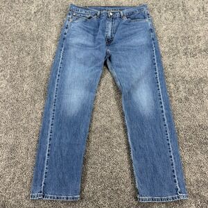 Levis Jeans Mens 36x30 Blue 505 Regular Fit Straight Leg Medium Wash Logo City